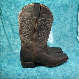 Shyanne Women’s Brown Leather Square Toe Western Cowboy Boots Size 11